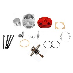 Kit 53cc 4 transferts + Vilebrequin Racing axe 10mm(typeB Rouge), Pices Pocket Bike
