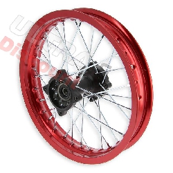 Jante arrire Rouge 14'' pour dirt bike AGB30 (:15mm, type 4 ), Pieces Dirt Bike