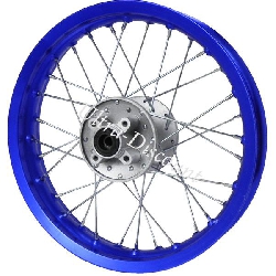 Jante dirt bike arrire Bleu 14'' (type 1), Pieces Dirt Bike