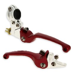 Paire de levier Dirt Bike en aluminium UD Racing (Rouge), Pieces Dirt Bike