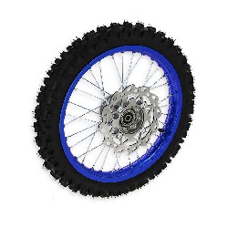 Roue Avant Complte 14'' Bleu pour Dirt Bike AGB29