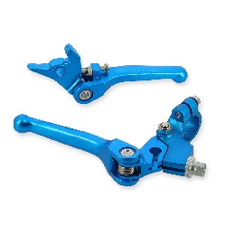 Paire de levier Dirt Bike en aluminium Bleu (type3)