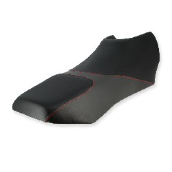 Selle PBR 2 places - Noire avec surpiquage rouge