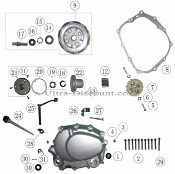 Poussoir d'embrayage pour Quad Shineray 200cc STIIE-B images 2