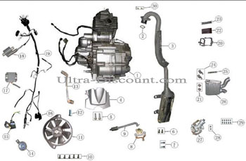 Carburateur de 30mm pour quad Bashan 200cc (BS200S-7) images 2
