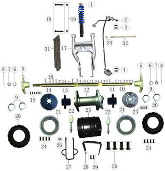 Chaine 56 Maillons pour Quads Shineray 200STIIE-STIIE-B (Pas: 428H) photos 1